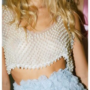 NWT LoveShackFancy Denita Crop Top in Ivory